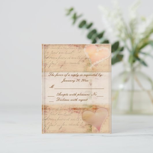  ouderwetse bruiloft rsvp (Staand voorkant)