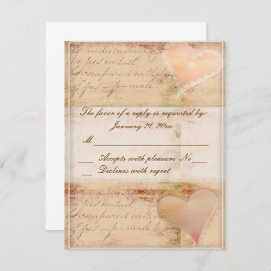  ouderwetse bruiloft rsvp (Voorkant / Achterkant)