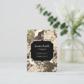 Ouderwetse bruine beige bloemen en vogels Merkenna Visitekaartje (Staand voorkant)