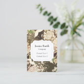 Ouderwetse bruine beige bloemen en vogels Monogram Visitekaartje (Staand voorkant)