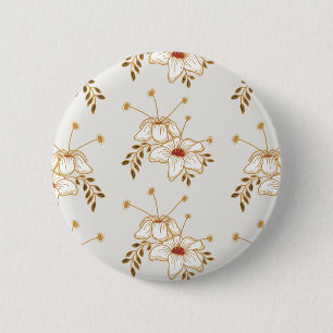 Ouderwetse bruine bloem botanische ronde knoop button 5,7 cm