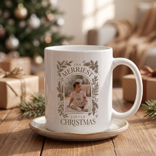 Ouderwetse Bruine Kerst Feestelijk Twee Foto Koffiemok