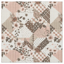 Ouderwetse bruine roze cottagecore boerderijquilt