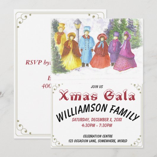 OUDERWETSE CAROLERS XMAS GALA UITNODIGING (Voorkant / Achterkant)