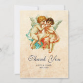 Ouderwetse  Cherub Angels Dank je wel Bedankkaart (Voorkant)