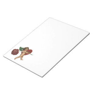 Ouderwetse cherubijn en Victoriaanse roos voor Val Notitieblok