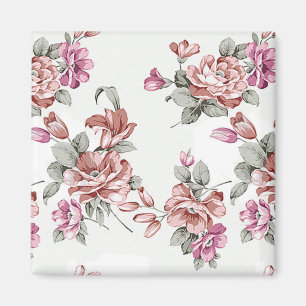 Ouderwetse Chic Vervallen Meisjesachtige Bloemen Magneet