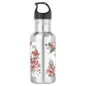 Ouderwetse Chic Vervallen Meisjesachtige Bloemen Waterfles (Achterkant)