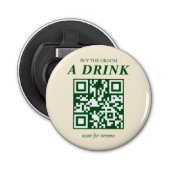 Ouderwetse Cocktail Bachelor Koop Groom Een Drink Button Flesopener (Voorkant)