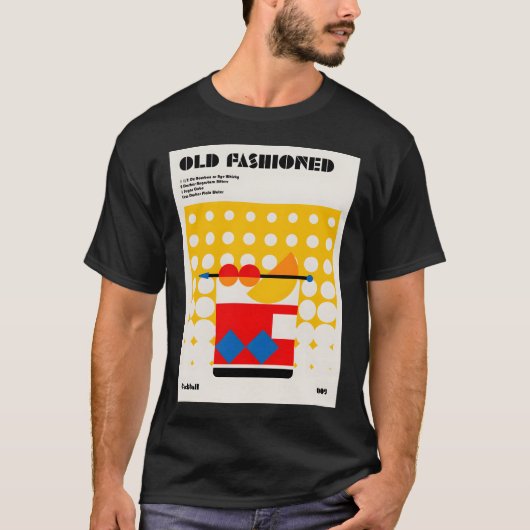 Ouderwetse cocktail kunst t-shirt (Voorkant)