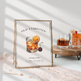 ouderwetse cocktail | Verjaardag Drink Menu Poster