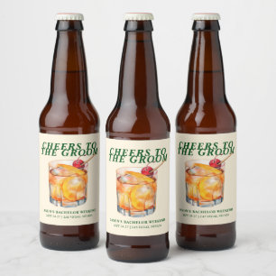 Ouderwetse cocktail vrijgezellenweekend bier etiket