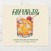 Ouderwetse cocktail vrijgezellenweekend bier etiket (Enkel label)