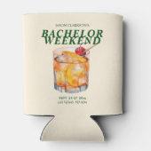 Ouderwetse cocktail vrijgezellenweekend blikjeskoeler (Achterkant)