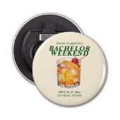 Ouderwetse cocktail vrijgezellenweekend button flesopener (Voorkant)