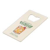 Ouderwetse cocktail vrijgezellenweekend creditkaart flessenopener (Achterkant Gekanteld)