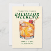 Ouderwetse cocktail vrijgezellenweekend kaart (Voorkant)