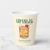 Ouderwetse cocktail vrijgezellenweekend papieren bekers (Voorkant)