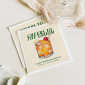 Ouderwetse cocktail vrijgezellenweekend servet