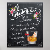 ouderwetse cocktail whiskey bruiloft poster (Voorkant)