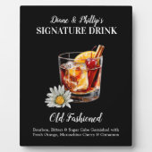 Ouderwetse cocktailbarteken gepersonaliseerd fotoplaat (Voorkant)