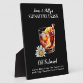 Ouderwetse cocktailbarteken gepersonaliseerd fotoplaat (Zijkant)