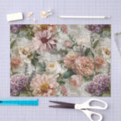 Ouderwetse collage zachte bloemen tissuepapier (Craft)