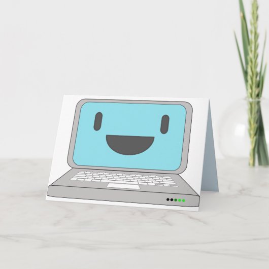 Ouderwetse computerverjaardag kaart (Voorkant)