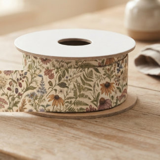 Ouderwetse Cottagecore met Wilde Bloemen Satijnen Lint