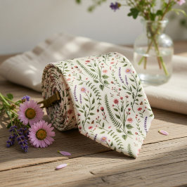 Ouderwetse Cottagecore Wilde Bloemen Botanisch Pat Stropdas