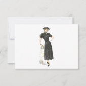 Ouderwetse dame in een jurk uitnodigingen (Voorkant)