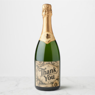 Ouderwetse Dank Je Wel Sparkling Wijnetiket