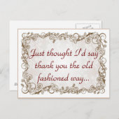 Ouderwetse dank u briefkaart (Voorkant / Achterkant)