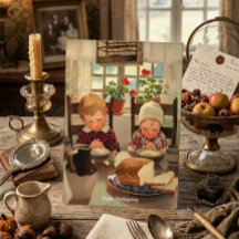 Ouderwetse Dankbare Kinderen Gelukkig Thanksgiving