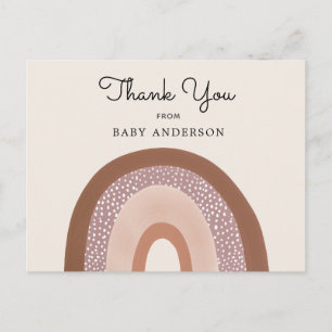Ouderwetse Danken voor Baby Shower met Regenboog M Briefkaart