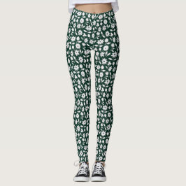 Ouderwetse decoratieve dichte bloemmotief leggings