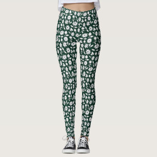 Ouderwetse decoratieve dichte bloemmotief leggings