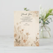 Ouderwetse Delicate Bloemige Botanische Boho Bruil Kaart (Staand voorkant)