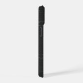 Ouderwetse donkergrijze namaakleren look iPhone 15 case (Rechterkant)