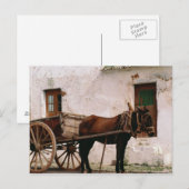 Ouderwetse door paarden getrokken kar briefkaart (Voorkant / Achterkant)