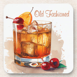 Ouderwetse Drink met kersen en Sinaasappel Bier Onderzetter
