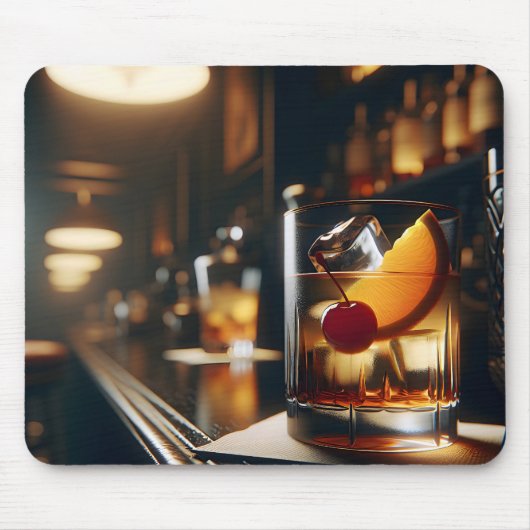 Ouderwetse Drink op een bar Muismat (Voorkant)