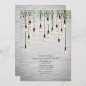 Ouderwetse Edison lampen Witte baksteen Botanisch  Kaart (Voorkant / Achterkant)