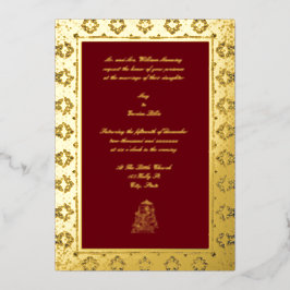 Ouderwetse Elegante Indiase 17e-eeuwse rand bruilo Folie Uitnodiging