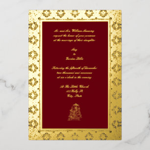 Ouderwetse Elegante Indiase 17e-eeuwse rand bruilo Folie Uitnodiging