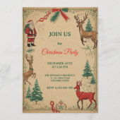 Ouderwetse Elegante Kerstfeest Kaart (Voorkant)