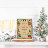Ouderwetse Elegante Kerstfeest Kaart