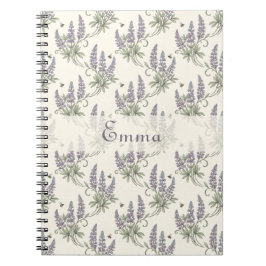 Ouderwetse Elegante Lupine & Bijen Botanisch Patro Notitieboek