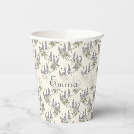 Ouderwetse Elegante Lupine & Bijen Botanisch Patro Papieren Bekers