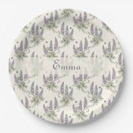 Ouderwetse Elegante Lupine & Bijen Botanisch Patro Papieren Bordje